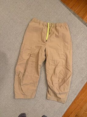 Barrel Wide Leg Cropped Drawstring Pants